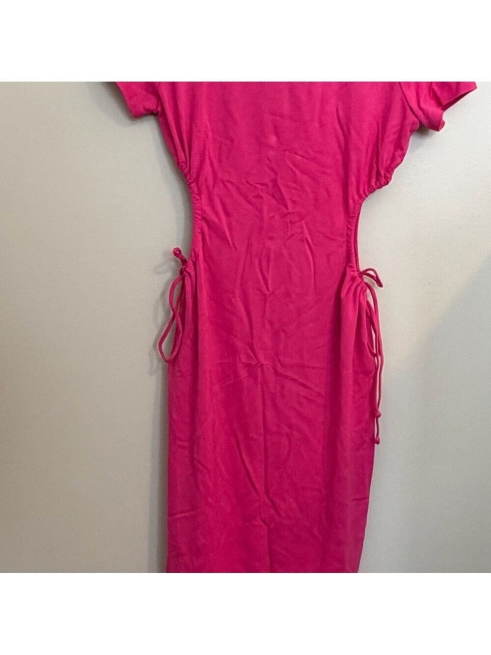 FORE Hot Pink Cut Out Midi Dress - Picture 6 of 7